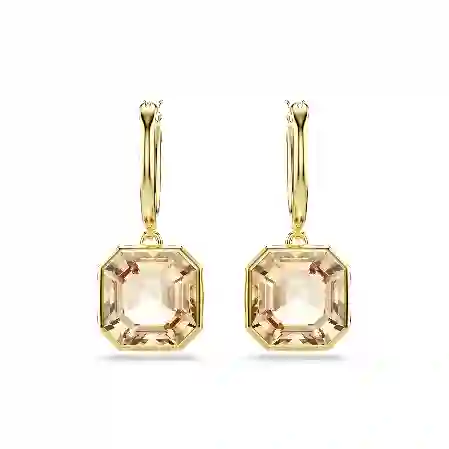 Resim Millenia damla küpeler, Kare kesim, Caramel, Altın rengi kaplama