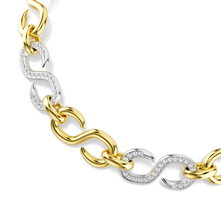 Resim Dextera Kolye, Yuvarlak kesim, Zincir, Beyaz, Karışık metal yüzey