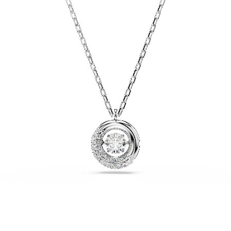 Resim Dextera Kolye, Yuvarlak kesim, Beyaz, Rodyum kaplama