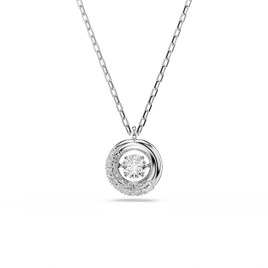 Resim Dextera Kolye, Yuvarlak kesim, Beyaz, Rodyum kaplama