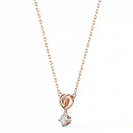 Resim Lifelong Heart Kolye, Beyaz, Pembe altın rengi kaplama