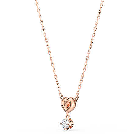 Resim Lifelong Heart Kolye, Beyaz, Pembe altın rengi kaplama