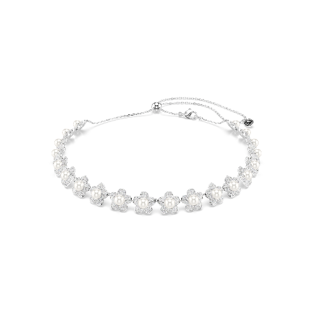 Resim Ariana Grande x Swarovski Gerdanlık, Kristal inci, Yuvarlak kesim, Beyaz, Rodyum kaplama