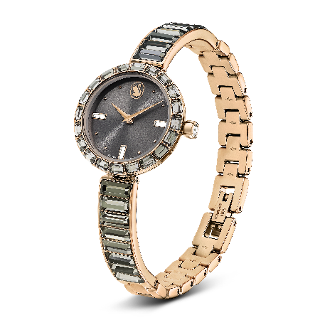 Resim Matrix Bangle Saat, İsviçre Üretimi, Kristal bileklik, Gri, Pembe altın rengi yüzey