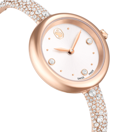 Resim Sublima bangle Saat, İsviçre Üretimi, Metal bileklik, Rose Altın tonu, Pembe altın rengi yüzey