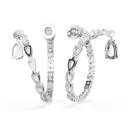 Resim Matrix halka küpeler, Karışık kesimler, Beyaz, Rodyum kaplama