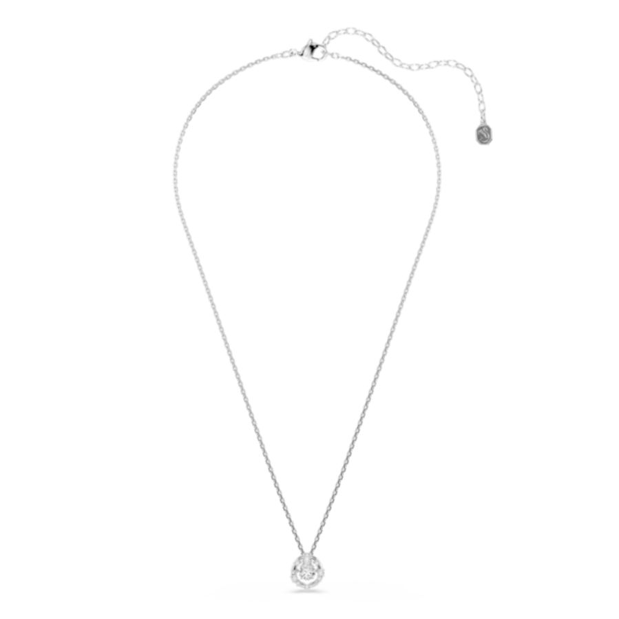 Resim Constella Kolye, Yuvarlak kesim, Dancing stone, Beyaz, Rodyum kaplama