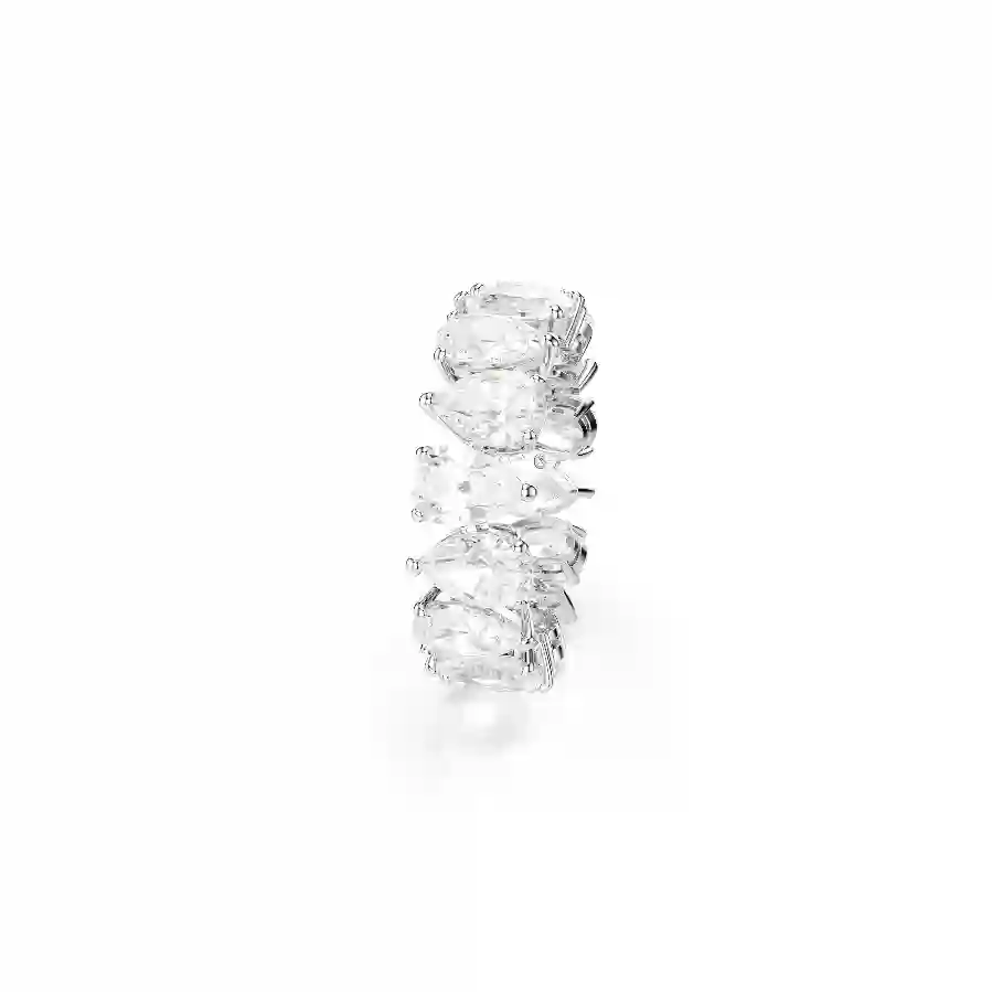 Resim Matrix Vittore Yüzük, Armut kesim, Beyaz, Gümüş renkli yüzey