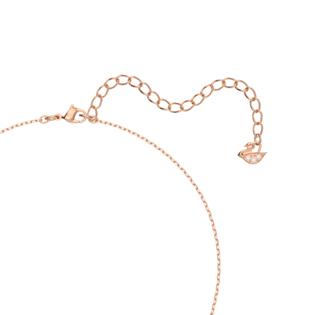 Resim Swarovski Sparkling Dance Kolye, Yonca, Beyaz, Pembe altın rengi kaplama