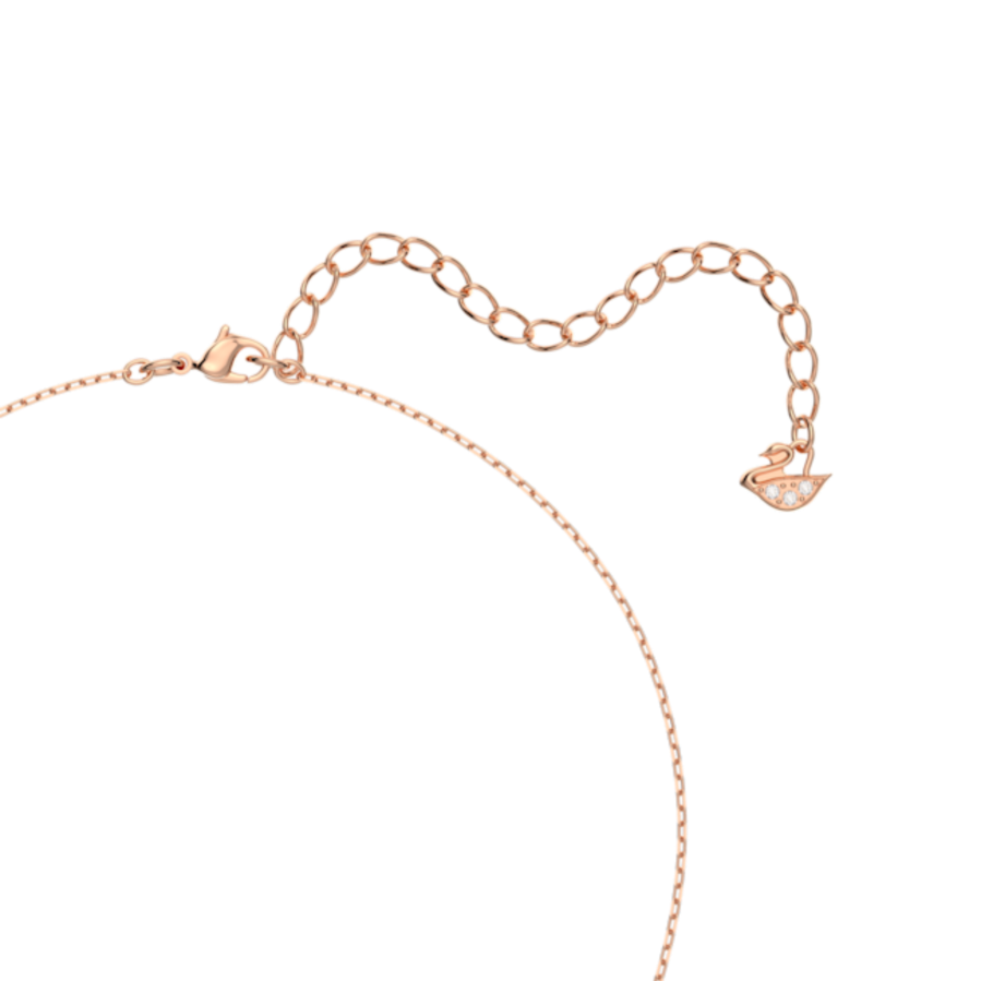 Resim Swarovski Sparkling Dance Kolye, Yonca, Beyaz, Pembe altın rengi kaplama