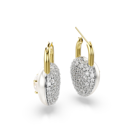 Resim Idyllia damla küpeler, Karışık kesimler, Kalp, Beyaz, Altın rengi kaplama