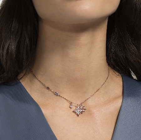 Resim Swarovski Symbolic Kolye, Yıldız, Beyaz, Pembe altın rengi kaplama
