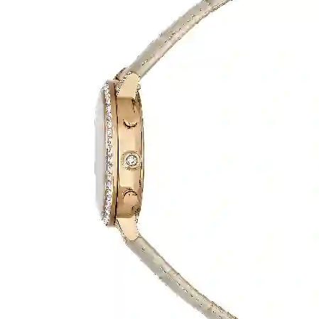 Resim Matrix Tennis Chrono Saat, İsviçre Üretimi, Deri kayış, Bej, Pembe altın rengi yüzey