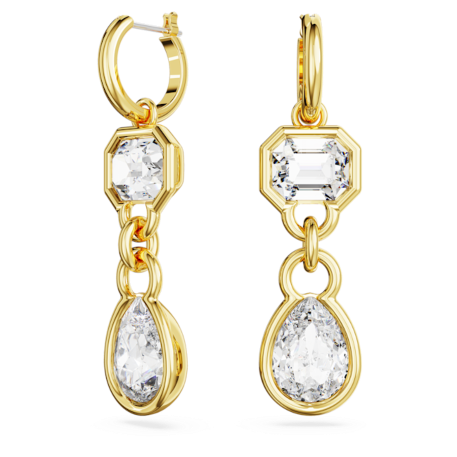 Resim Imber damla küpeler, Karışık kesimler, Beyaz, Altın rengi kaplama