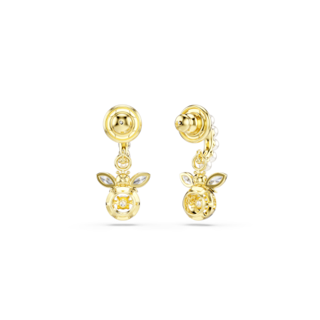 Resim Idyllia damla küpeler, Kristal inci, Karışık kesimler, Arı, Çok renkli, Altın rengi kaplama