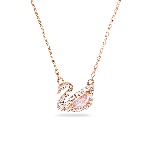 Resim Dazzling Swan Kolye, Kuğu, Pembe, Pembe altın rengi kaplama