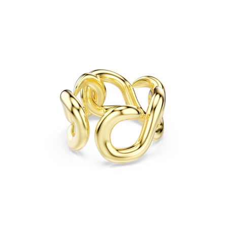 Resim Dextera Açık Yüzük, Yuvarlak kesim, Beyaz, Altın rengi kaplama