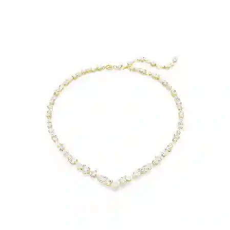 Resim Mesmera Kolye, Karışık kesimler, Beyaz, Altın rengi kaplama