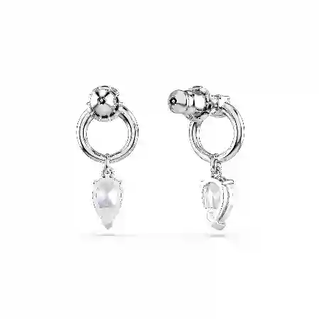 Resim Mesmera damla küpeler, Karışık kesimler, Beyaz, Rodyum kaplama