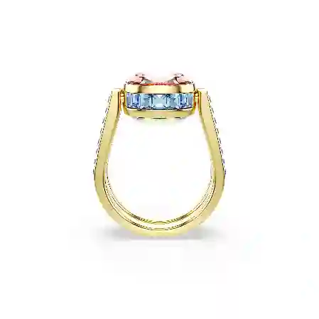 Resim Chroma Yüzük, Yastık kesim, Çok renkli, Altın rengi kaplama