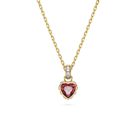 Resim Stilla Kolye, Kalp, Kırmızı, Altın rengi kaplama