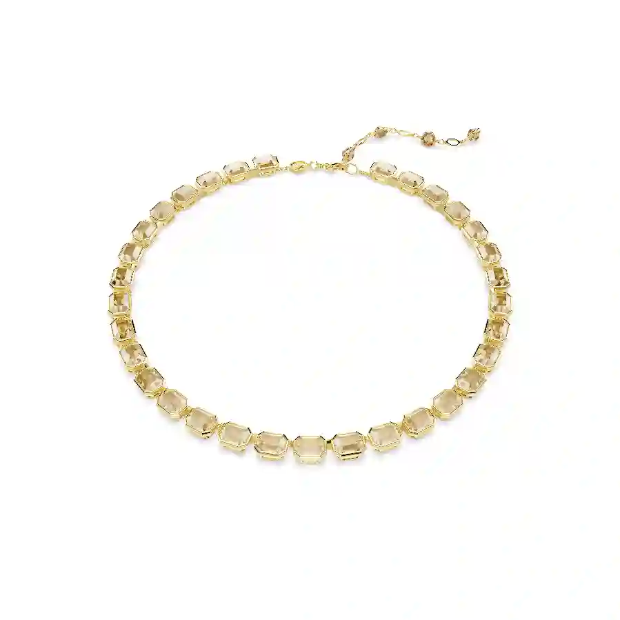 Resim Millenia Tennis kolye, Sekizgen kesim, Sarı, Altın rengi kaplama