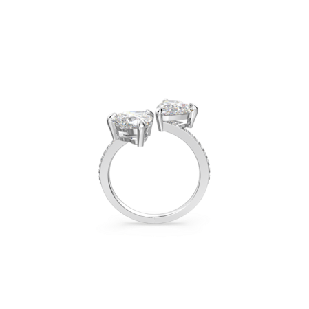 Resim Mesmera Attract Açık Yüzük, Kalp, Beyaz, Rodyum kaplama