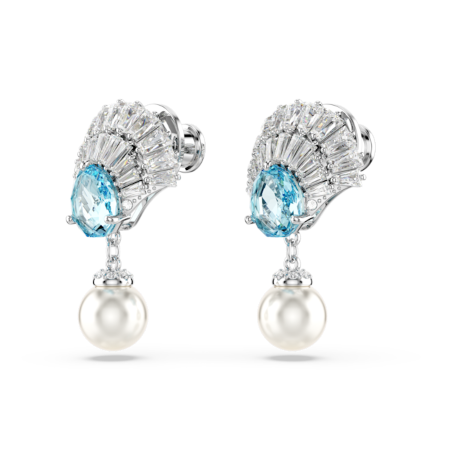 Resim Idyllia damla küpeler, Kristal inci, Deniz Kabuğu, Mavi, Rodyum kaplama