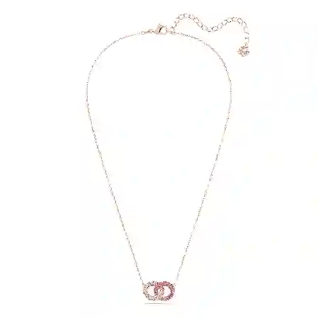 Resim Dextera Kolye, İç içe geçmiş daireler, Pembe, Pembe altın rengi kaplama