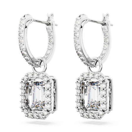 Resim Millenia damla küpeler, Sekizgen kesim, Beyaz, Rodyum kaplama