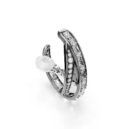 Resim The Vienna Collection Kulak Kelepçesi Seti (3), Tüy, Rutenyum kaplama