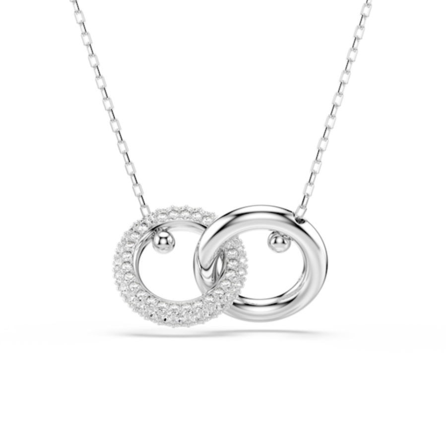 Resim Dextera Kolye, Kilitlenmiş döngü, Beyaz, Rodyum kaplama