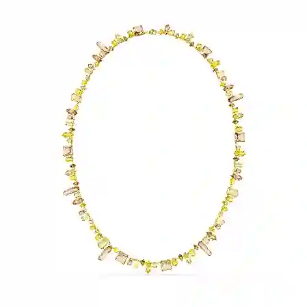 Resim Gema Dizi Kolye, Karışık kesimler, Sarı, Altın rengi kaplama