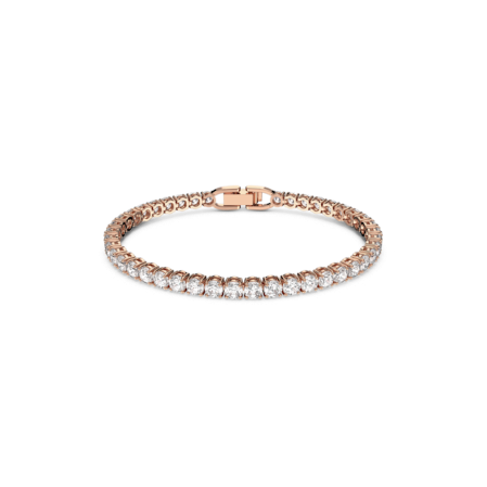 Resim Matrix Tennis Bileklik, Yuvarlak kesim, Beyaz, Pembe altın rengi kaplama