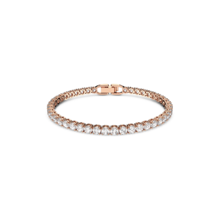 Resim Matrix Tennis Bileklik, Yuvarlak kesim, Beyaz, Pembe altın rengi kaplama