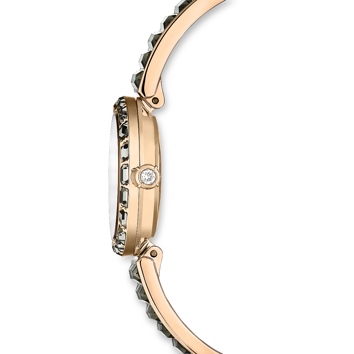 Resim Matrix Bangle Saat, İsviçre Üretimi, Kristal bileklik, Gri, Pembe altın rengi yüzey