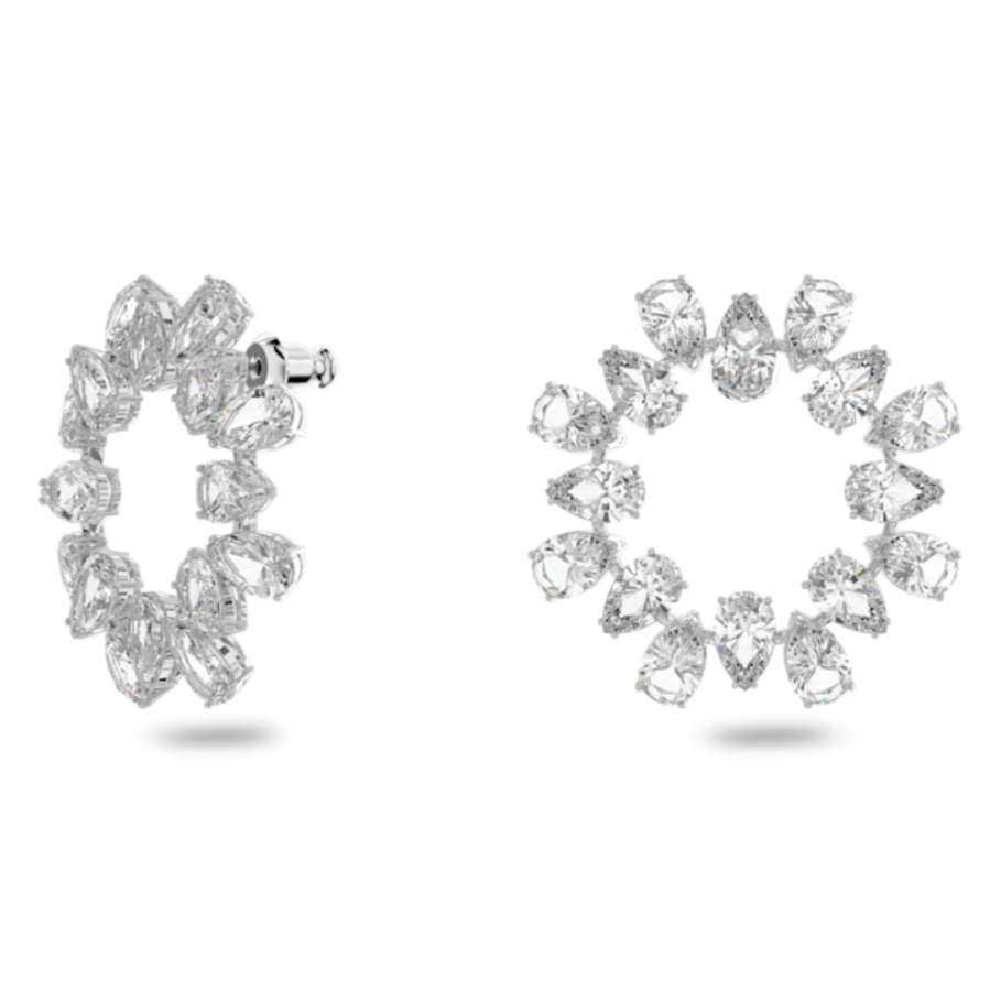 Resim Millenia halka küpeler, Armut kesim, Beyaz, Rodyum kaplama