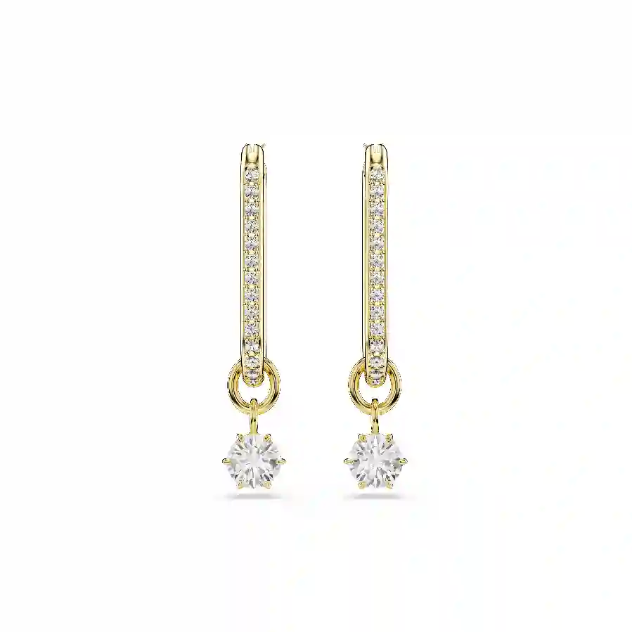 Resim Constella damla küpeler, Yuvarlak kesim, Beyaz, Altın rengi kaplama