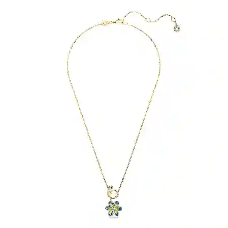 Resim Idyllia Kolye, Karışık kesimler, Çiçek, Mavi, Altın rengi kaplama