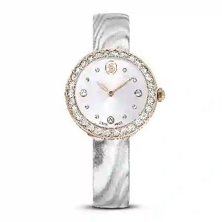 Resim Matrix Tennis Saat, İsviçre Üretimi, Deri kayış, Gri, Pembe altın rengi yüzey