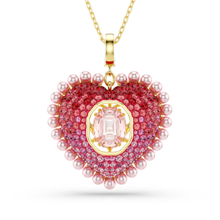 Resim Idyllia Kolye, Karışık kesimler, Kalp, Pembe, Altın rengi kaplama