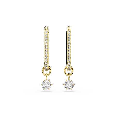 Resim Constella damla küpeler, Yuvarlak kesim, Beyaz, Altın rengi kaplama