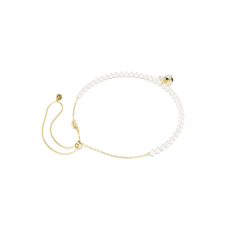 Resim Idyllia Gerdanlık, Kristal inci, Karışık kesimler, Arı, Beyaz, Altın rengi kaplama