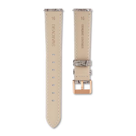 Resim Saat kordonu, 16mm. (0.63 inç) genişlik, Deri kayış, Gri