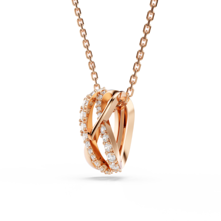 Resim Twist Kolye, Beyaz, Pembe altın rengi kaplama