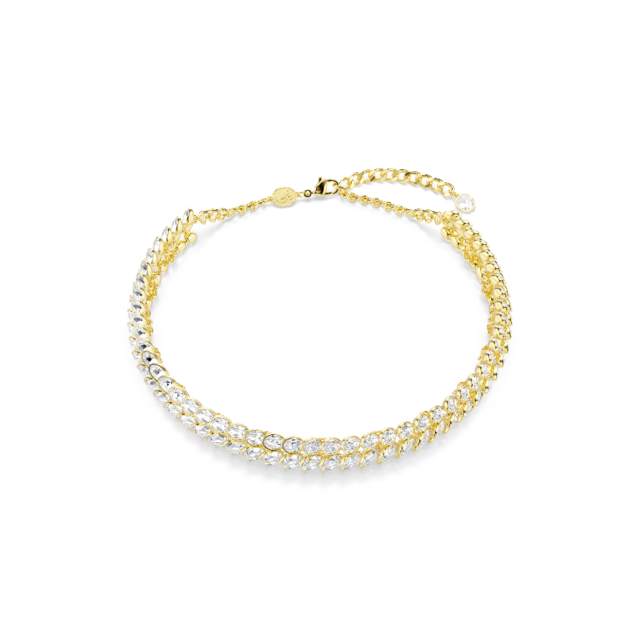 Resim Idyllia Gerdanlık, Oval kesim, Beyaz, Altın rengi kaplama