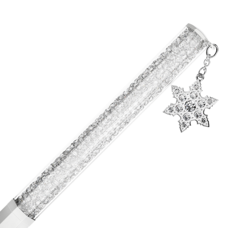 Resim Crystalline Tükenmez Kalem, Sekizgen şekil, Kar tanesi, Beyaz, Beyaz lakeli