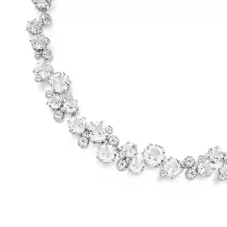 Resim Constella Kolye, Yuvarlak kesim, Beyaz, Rodyum kaplama