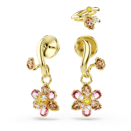 Resim Idyllia Küpeler, Set (3), Karışık kesimler, Çiçek, Çok renkli, Altın rengi kaplama