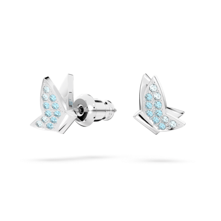 Resim Idyllia Lilia düğme Küpeler, Kelebek, Mavi, Rodyum kaplama